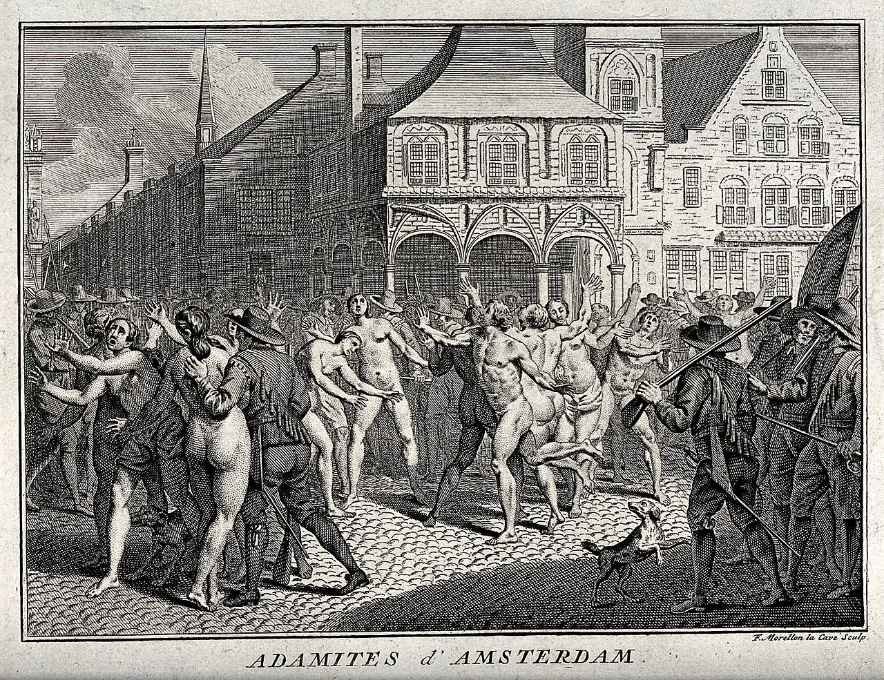 The arrest of the Adamites in a public square in Amsterdam