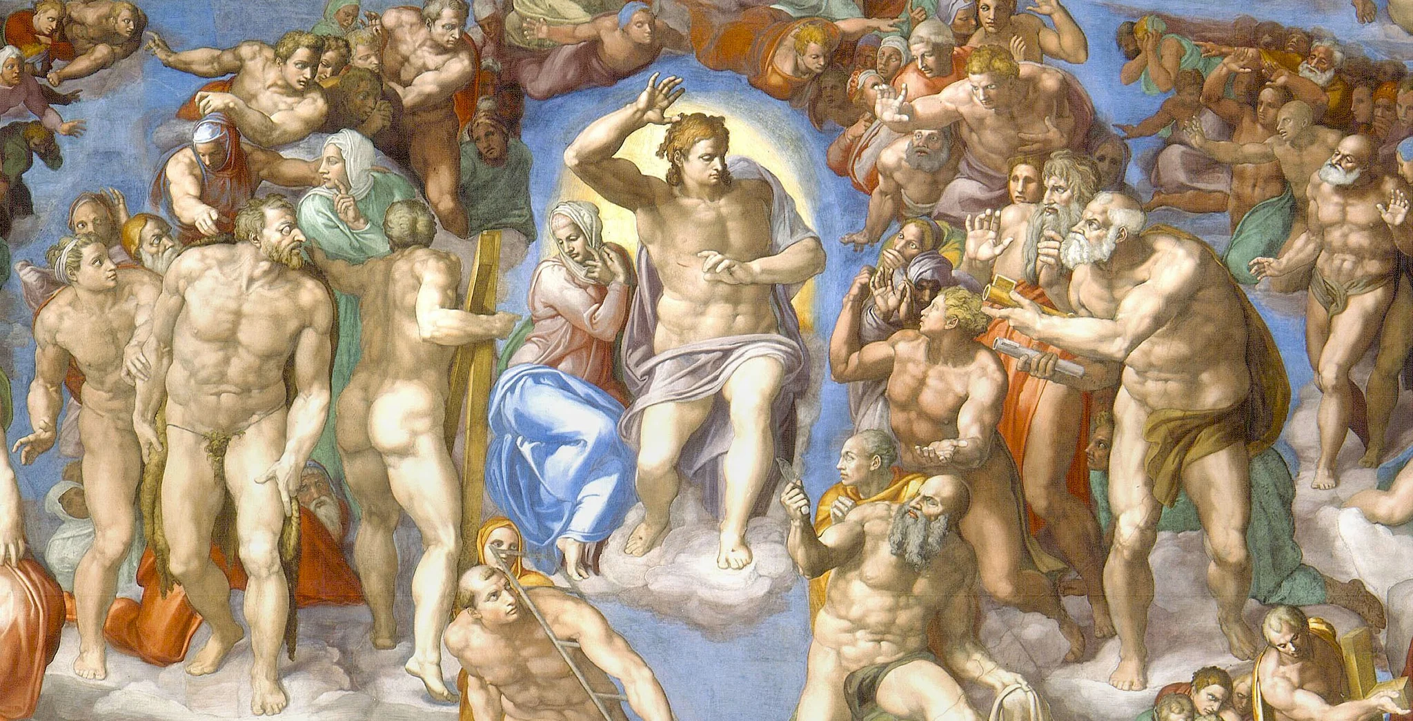 The central group around Christ in Michelangelo's Last Judgment after Daniele da Volterra altered it with drapery and coverings
